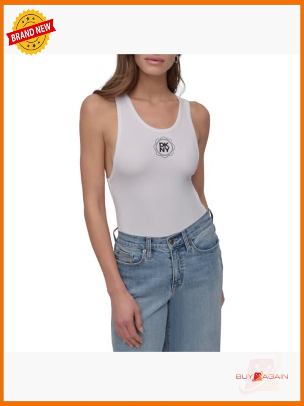 Sleeveless Scoop Neck Logo Bodysuit - Picture 6 of 7